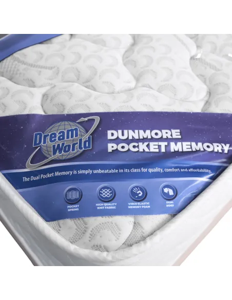Dunmore 6FT Pocket Memory Dream World Mattress | Murphy Furniture