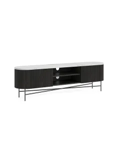 Lantine Extra Large Media Stand - Mango Charcoal/Marble 2