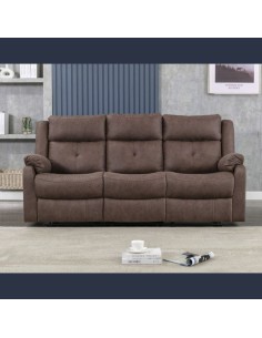 Schull 3 Seater Recliner Sofa - Chestnut