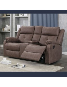 Schull 2 Seater Sofa with Console - Chestnut 2