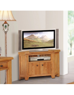 Lancaster Corner TV Unit - Solid Oak