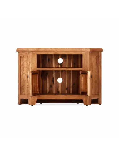 Lancaster Corner TV Unit - Solid Oak