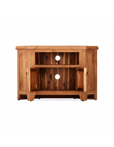 Lancaster Corner TV Unit - Solid Oak
