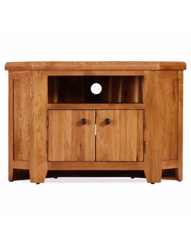 Lancaster Corner TV Unit - Solid Oak