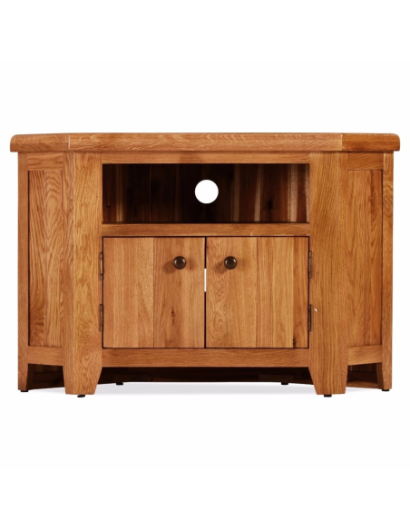 Lancaster Corner TV Unit - Solid Oak