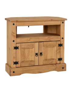 Corona Corner TV Cabinet - Distressed Waxed Pine 2