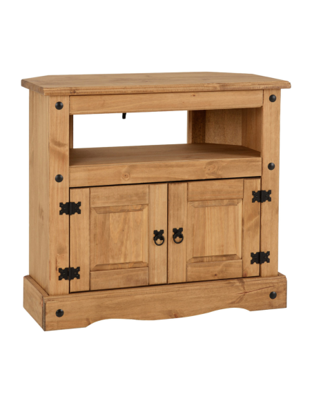 Corona Corner TV Cabinet - Distressed Waxed Pine