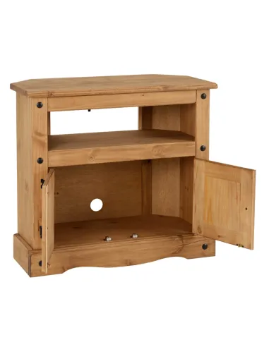 Corona Corner TV Cabinet - Distressed Waxed Pine