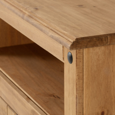 Corona Corner TV Cabinet - Distressed Waxed Pine