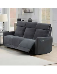 Zubaida 3 Seater Electric Recliner Sofa - Dark Grey