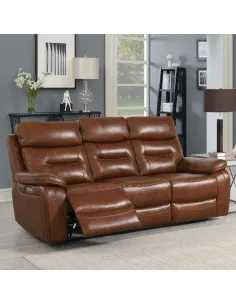 Peabody 3 Seater Electric Recliner Sofa - Bison