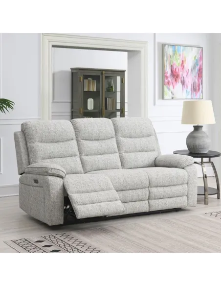 Belford 3 Seater Power Recliner - Stone