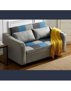 Celeste Sofa Bed - Teal/Grey Patchwork