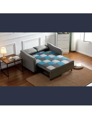 Celeste Sofa Bed - Teal/Grey Patchwork