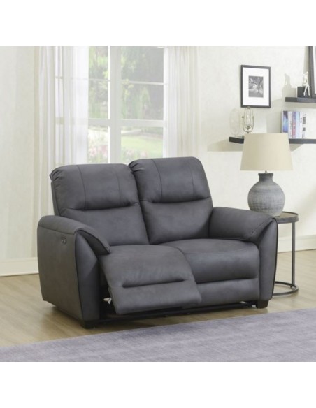 Ronan 2 Seater Power Recliner Sofa - Dark grey
