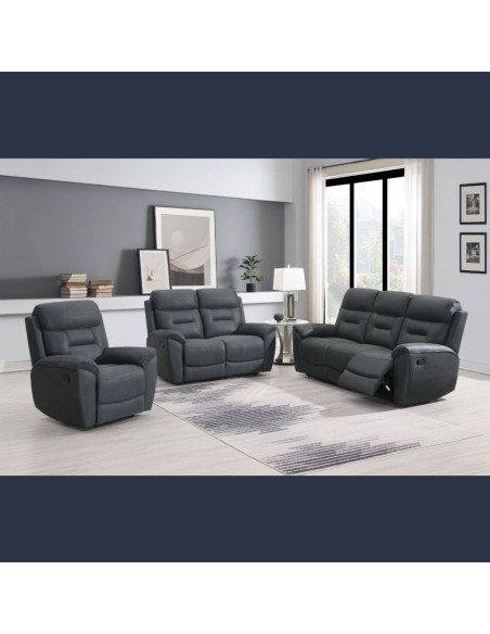 Claremont 2 Seater Recliner Sofa - Slate