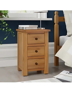 Siena 3 Drawer Bedside Locker - Oak