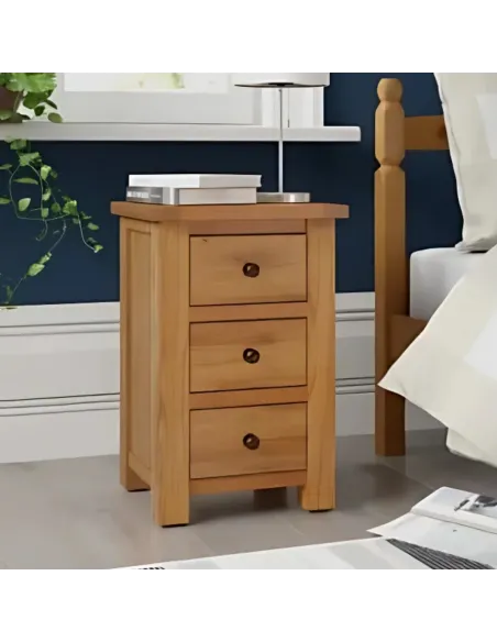 Siena 3 Drawer Bedside Locker - Oak
