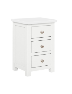 Siena 3 Drawer Bedside Locker - White