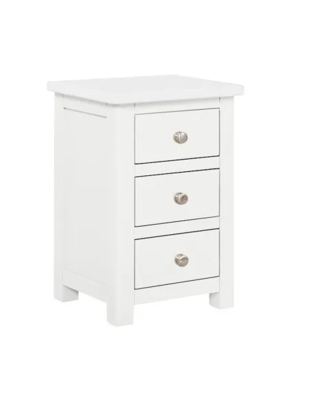 Siena 3 Drawer Bedside Locker - White