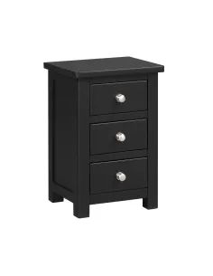 Siena 3 Drawer Bedside Locker - Black