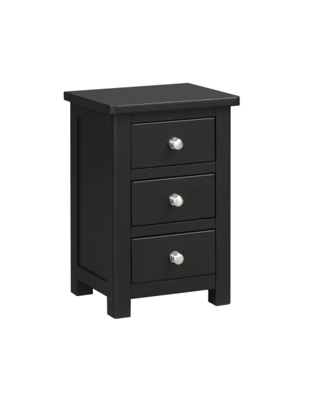 Siena 3 Drawer Bedside Locker - Black