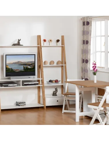 Santos Butterfly Dining Set (x4 Chairs) - White/Distressed Waxed Pine