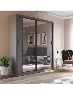 Cuba Large Sliderobe 1.81m - Grey