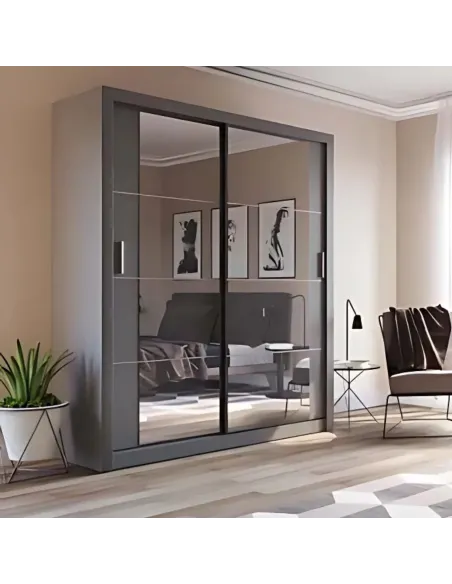 Cuba Large Sliderobe 1.81m - Grey