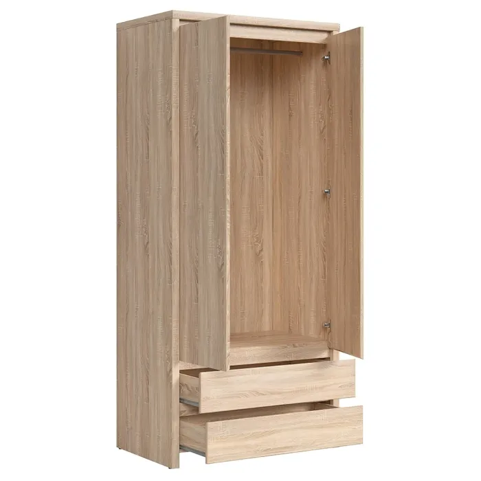 Lincoln 2 Door 2 Drawer Wardrobe - Sonoma Oak