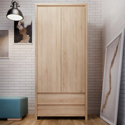 Lincoln 2 Door 2 Drawer Wardrobe - Sonoma Oak