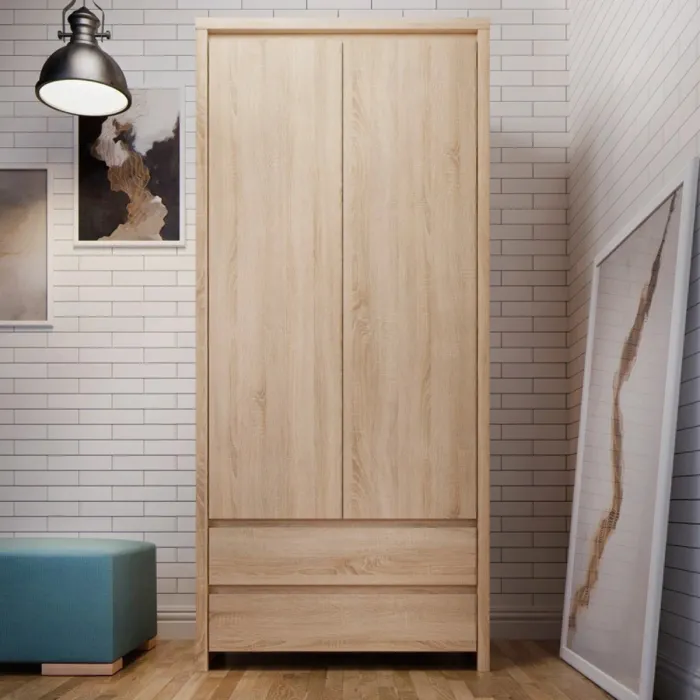 Lincoln 2 Door 2 Drawer Wardrobe - Sonoma Oak