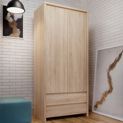 Lincoln 2 Door 2 Drawer Wardrobe - Sonoma Oak