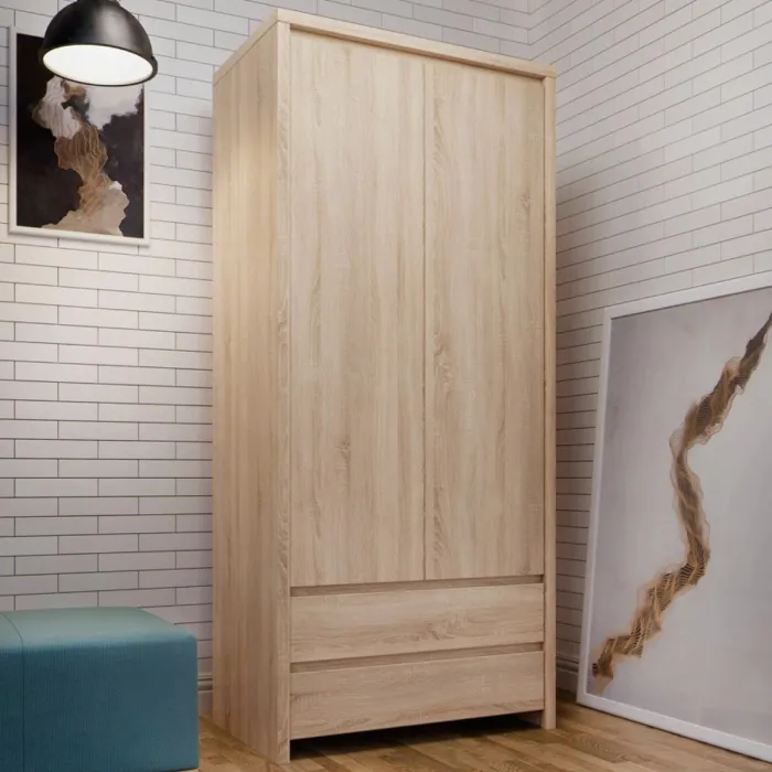 Lincoln 2 Door 2 Drawer Wardrobe - Sonoma Oak
