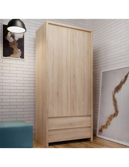 Lincoln 2 Door 2 Drawer Wardrobe - Sonoma Oak
