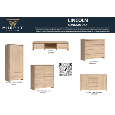 Lincoln 2 Door 2 Drawer Wardrobe - Sonoma Oak