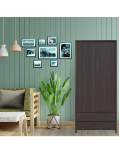 Lincoln 2 Door 2 Drawer Wardrobe - Dark Milano Oak