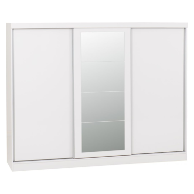 Nevada 3 Door Slider Wardrobe - White Gloss