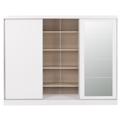 Nevada 3 Door Slider Wardrobe - White Gloss