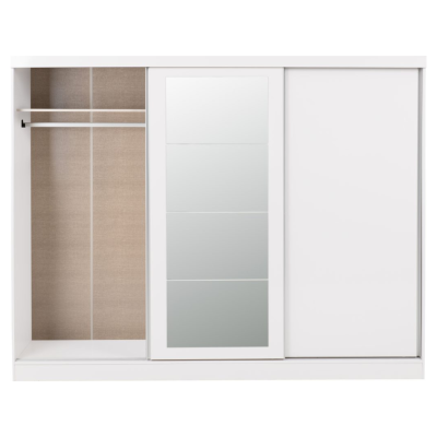Nevada 3 Door Slider Wardrobe - White Gloss