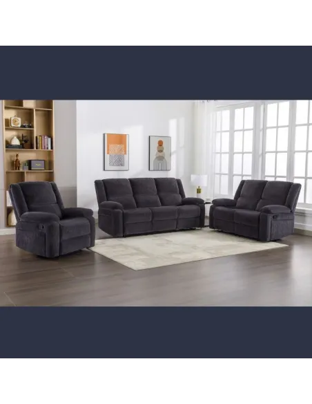 Ellington 2 Seater Recliner Sofa - Charcoal