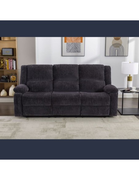 Ellington 3 Seater Recliner Sofa - Charcoal