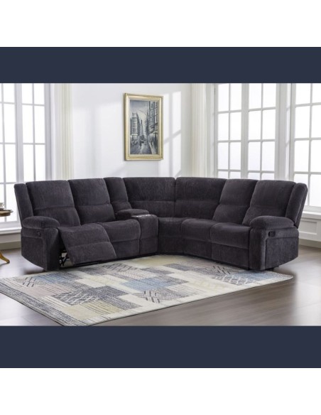 Ellington Corner Sofa with Console - Charcoal