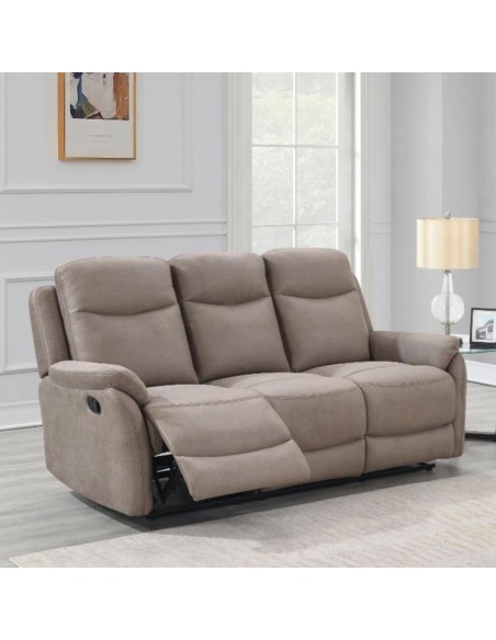 Reeves 3 Seater Manual Recliner Sofa - Sultry