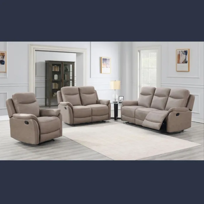 Reeves 3 Seater Manual Recliner Sofa - Sultry