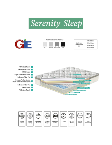 Serenity 5FT Paradise Mattress