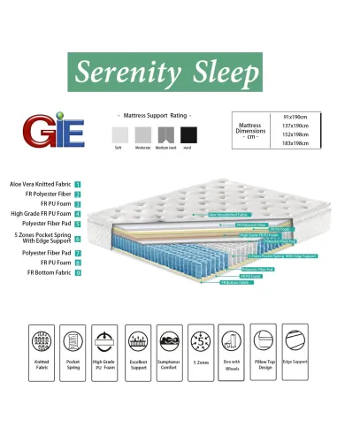 Serenity 4FT6 Aloe Vera Mattress
