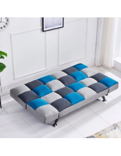 Milburn Sofa Bed Teal/Grey Patchwork