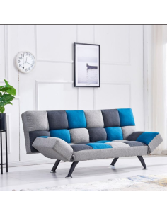 Milburn Sofa Bed Teal/Grey Patchwork 2