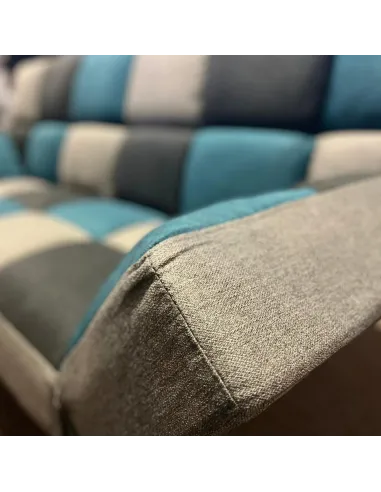 Milburn Sofa Bed Teal/Grey Patchwork